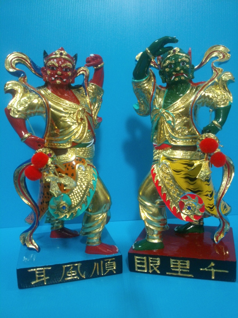 千里眼,順風耳,神像雕刻