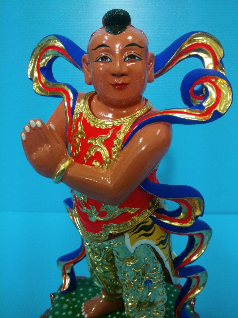神像雕刻,善才,龍女,觀音左右侍者